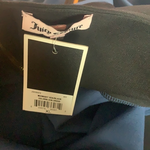 Juicy Couture Midnight Sea Blue/Black Color Block Dress Size XL - Picture 12 of 16